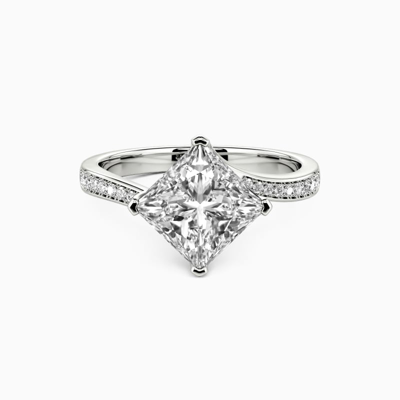 "It Had to Be You" Princess Cut Side Stone Engagement Ring