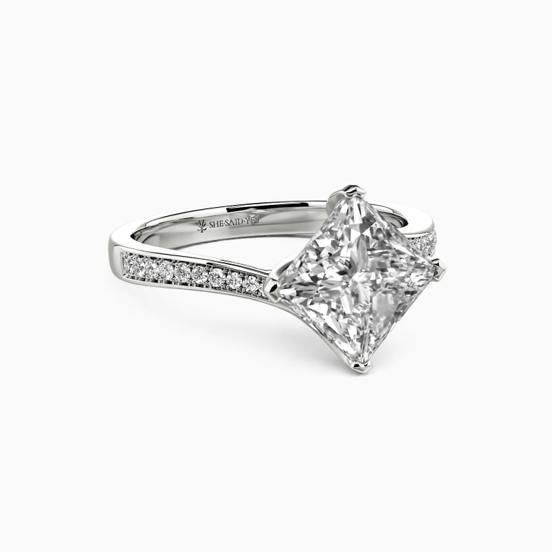 "It Had to Be You" Princess Cut Side Stone Engagement Ring