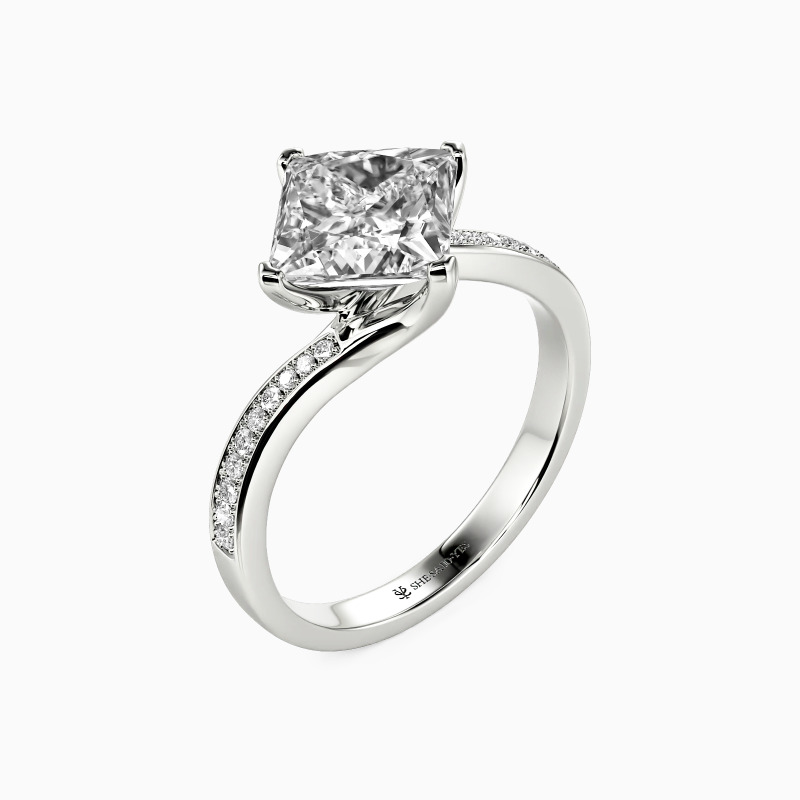 "It Had to Be You" Princess Cut Side Stone Engagement Ring