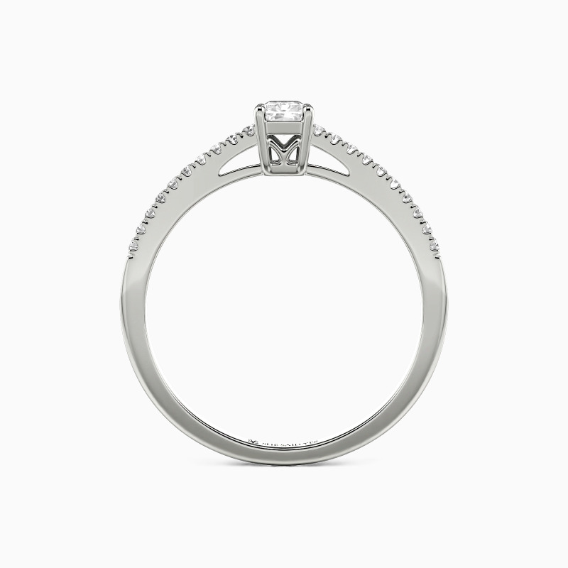 "Swear On Love" 0.8ct Radiant Cut Side Stone Engagement Ring