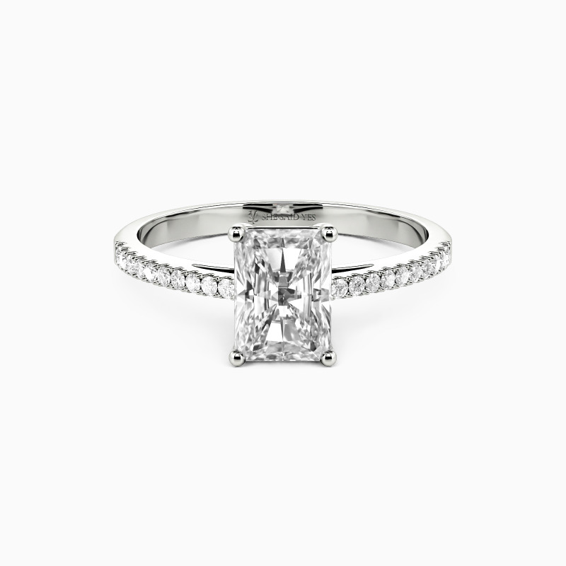 "Schwöre auf Liebe" 1ct Radiant Cut Verlobungsring mit Seitensteinen