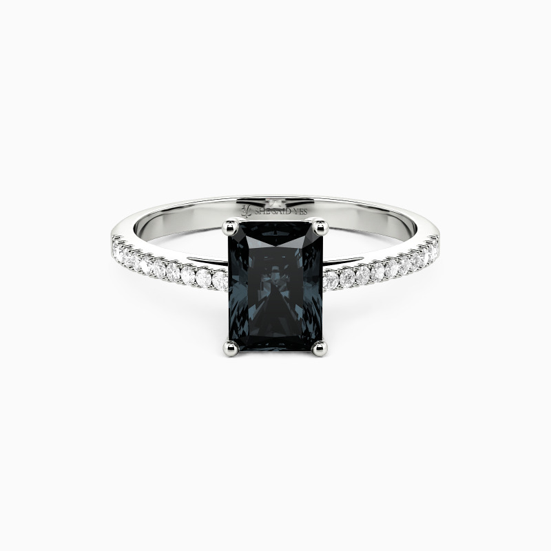 "Schwöre auf Liebe" 1ct Radiant Cut Verlobungsring mit Seitensteinen