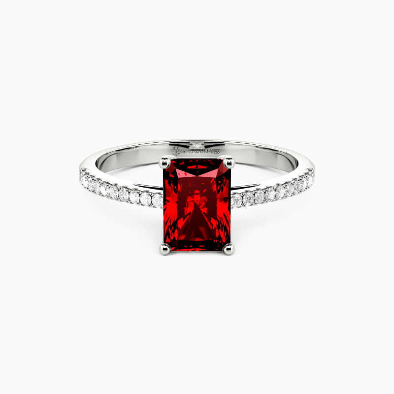 "Schwöre auf Liebe" 1ct Radiant Cut Verlobungsring mit Seitensteinen