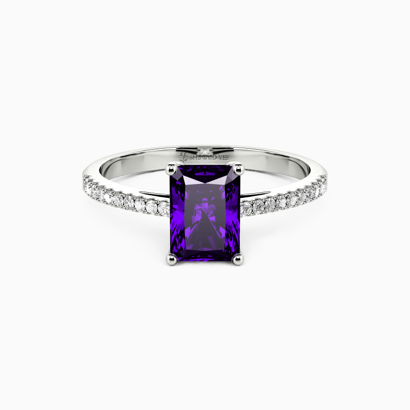 "Schwöre auf Liebe" 1ct Radiant Cut Verlobungsring mit Seitensteinen