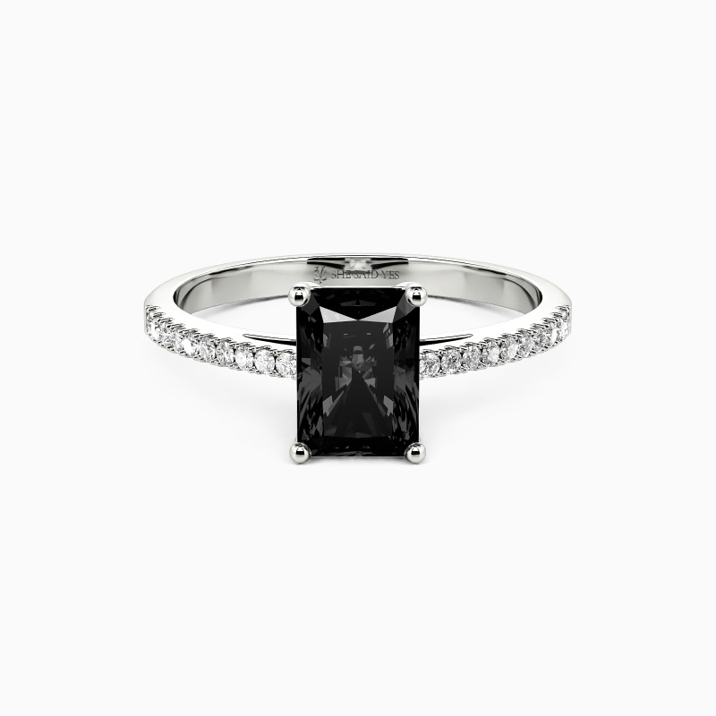 SHE·SAID·YES "Swear on Love" 1ct Radiant Cut Side Stone Engagement Ring