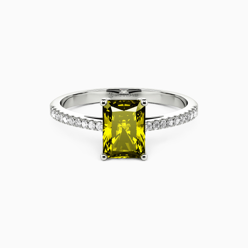 "Schwöre auf Liebe" 1ct Radiant Cut Verlobungsring mit Seitensteinen