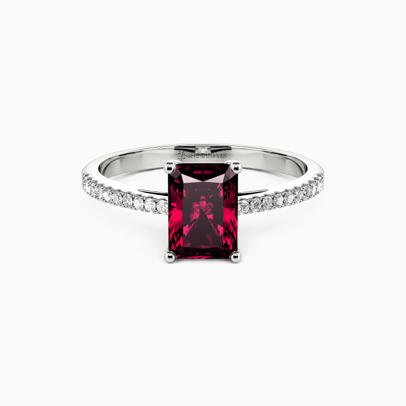 "Schwöre auf Liebe" 1ct Radiant Cut Verlobungsring mit Seitensteinen