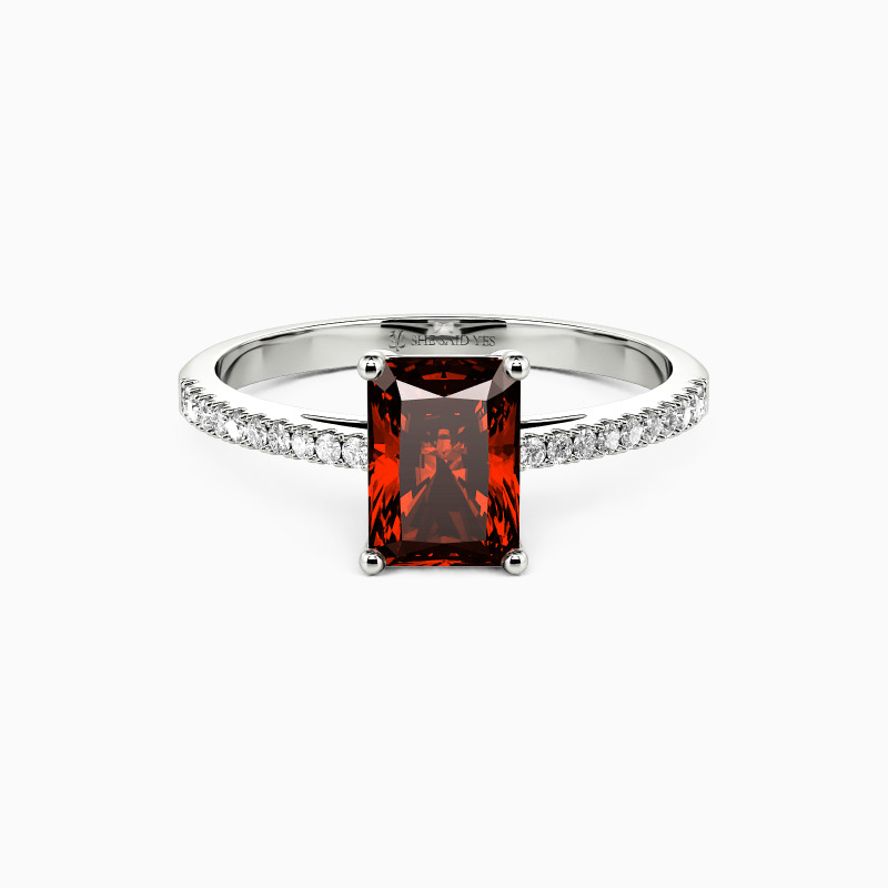 "Schwöre auf Liebe" 1ct Radiant Cut Verlobungsring mit Seitensteinen