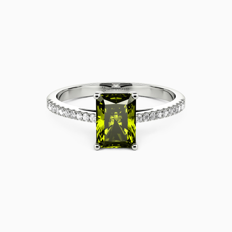 "Schwöre auf Liebe" 1ct Radiant Cut Verlobungsring mit Seitensteinen