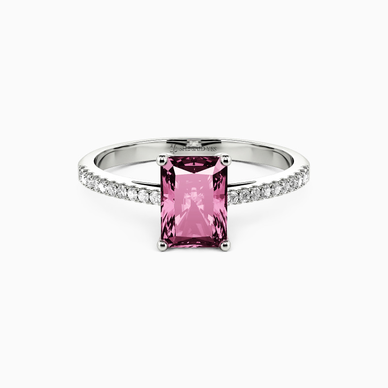 "Schwöre auf Liebe" 1ct Radiant Cut Verlobungsring mit Seitensteinen