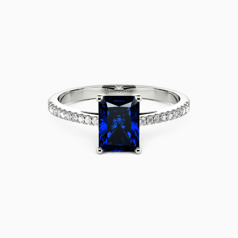 "Schwöre auf Liebe" 1ct Radiant Cut Verlobungsring mit Seitensteinen