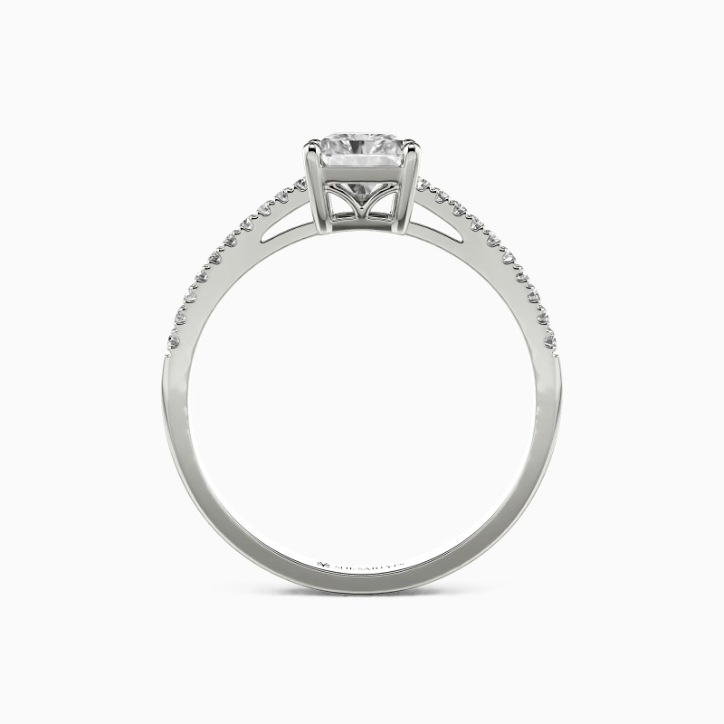 "Swear On Love" Radiant Cut Side Stone Engagement Ring
