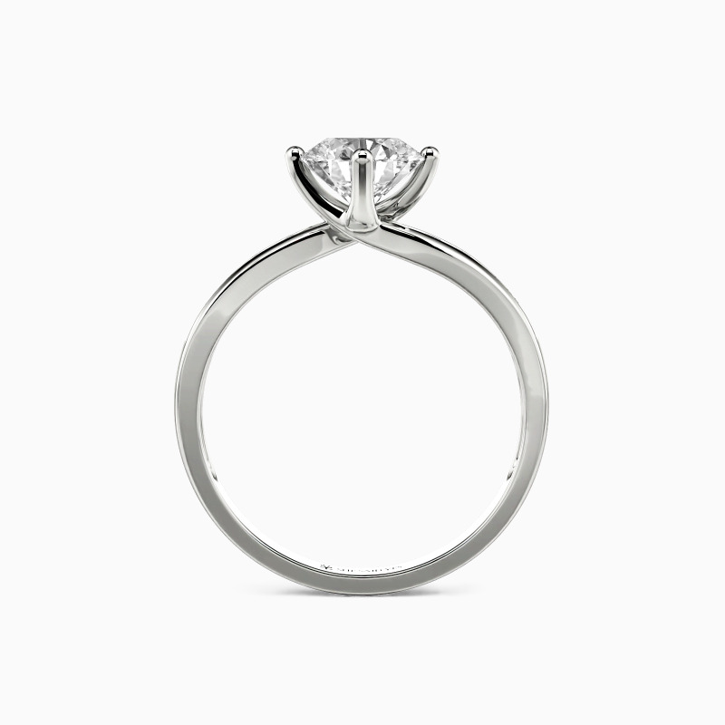"You Are My Preference" Round Cut Side Stone Engagement Ring