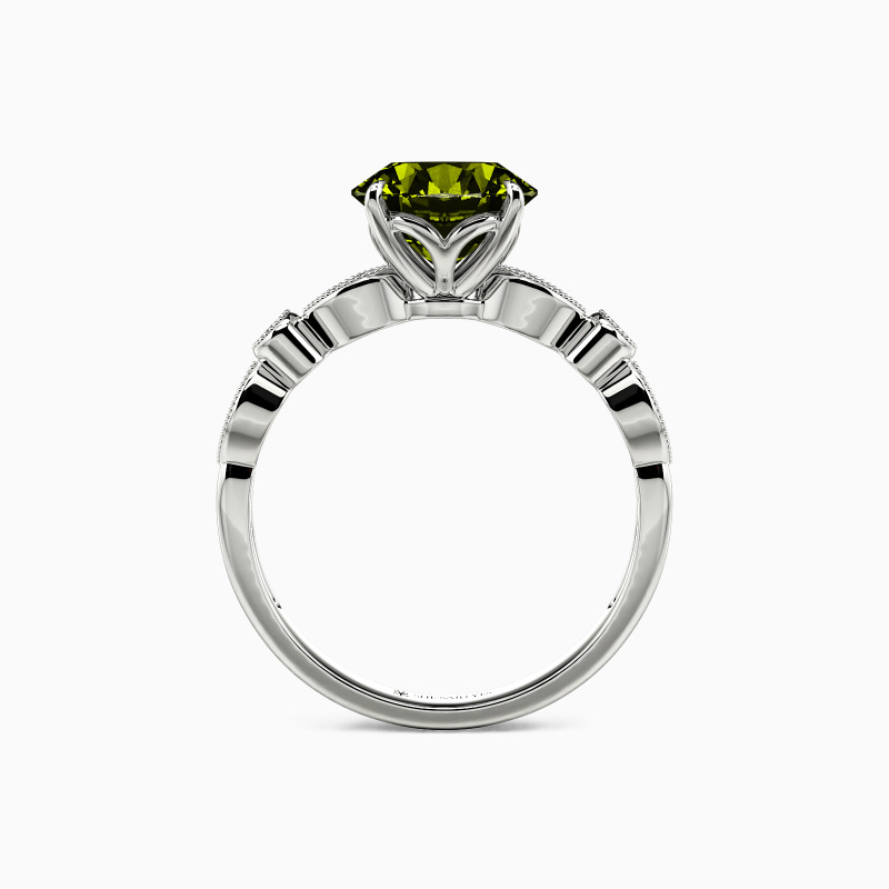"Sweetness Of Mine" Round Cut Side Stone Engagement Ring