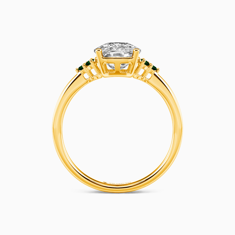 "You Are The Right One" Fat Oblong Side Stone Engagement Ring