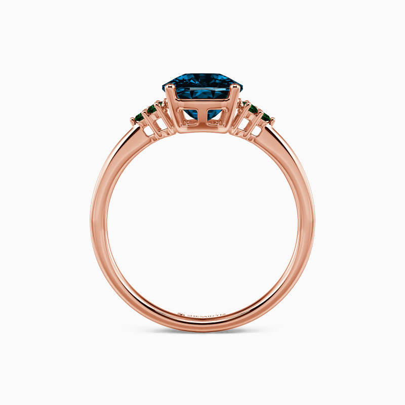 "You Are The Right One" Elongated Cushion Side Stone Engagement Ring