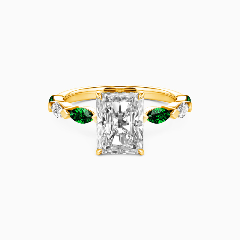 "My Eternal Beloved" Radiant Cut Side Stone Engagement Ring
