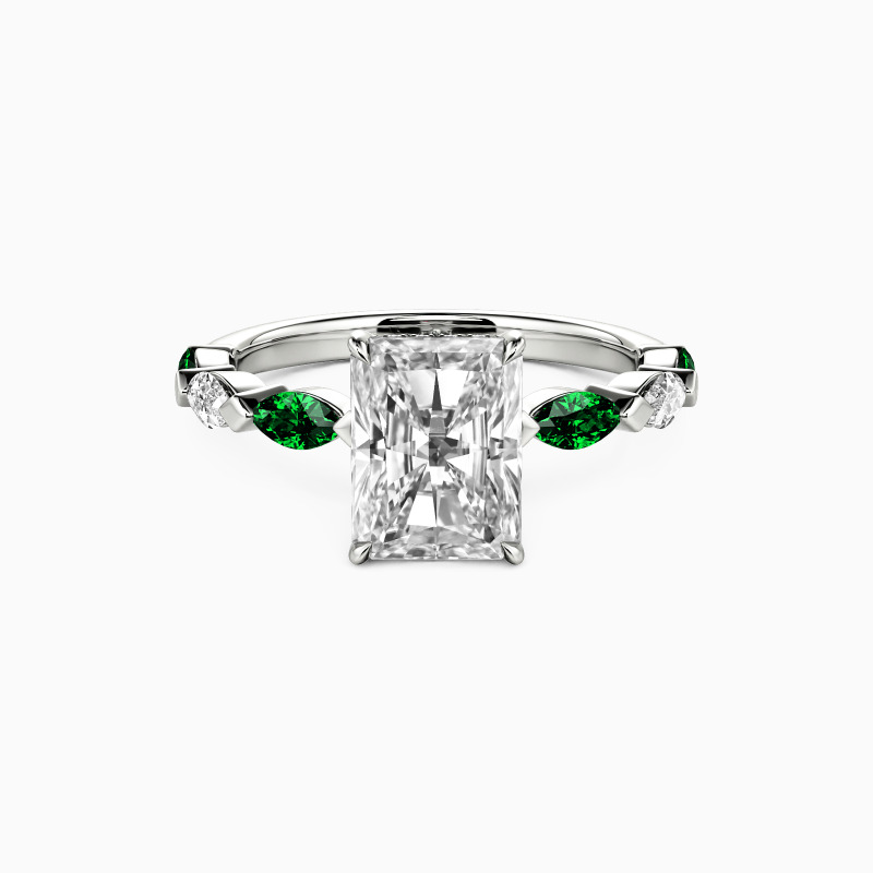 "My Eternal Beloved" Radiant Cut Side Stone Engagement Ring