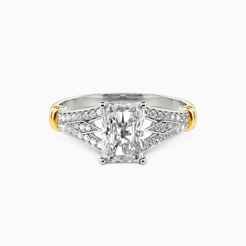 "My Reason For Life" Emerald Cut Side Stone Engagement Ring