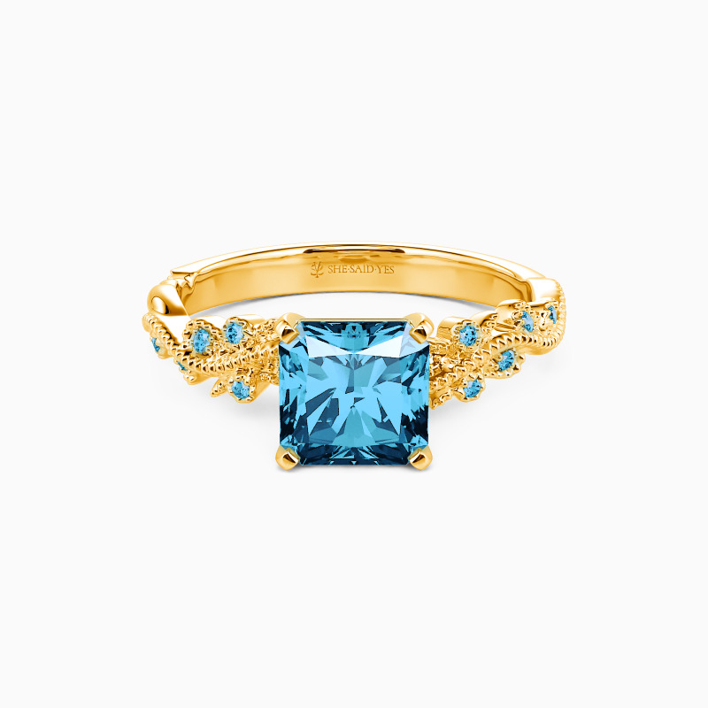 "Token of My Love" Radiant Cut Cluster Side Stone Engagement Ring