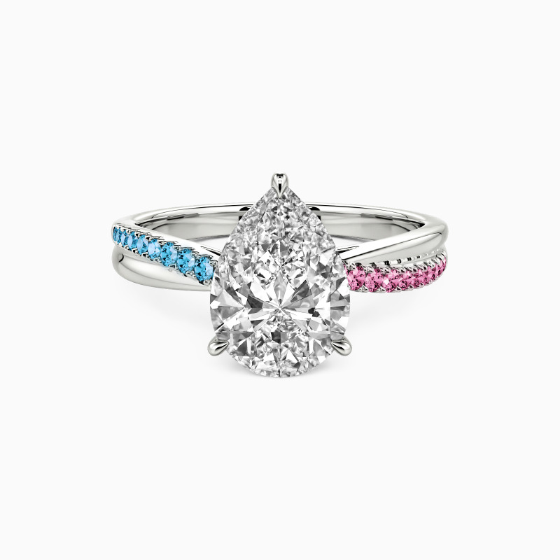 "Just Us" Pear Cut Side Stone Engagement Ring