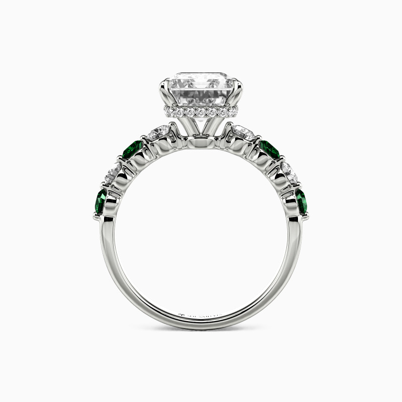 "Eternal Bliss" Emerald Cut Side Stone Engagement Ring