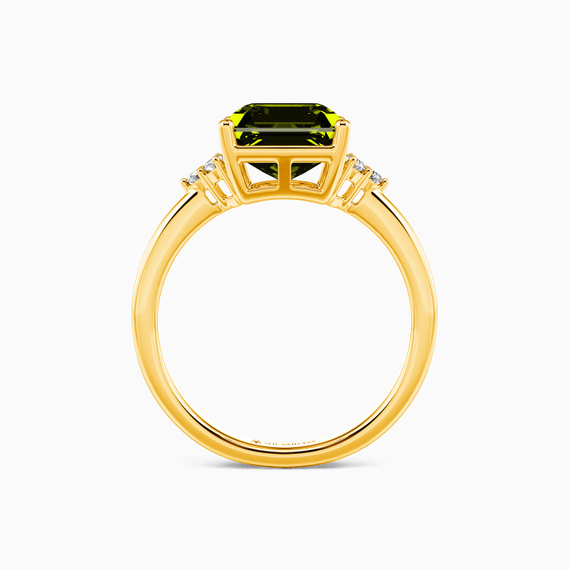 "We Found Love" Asscher Cut Side Stone Engagement Ring
