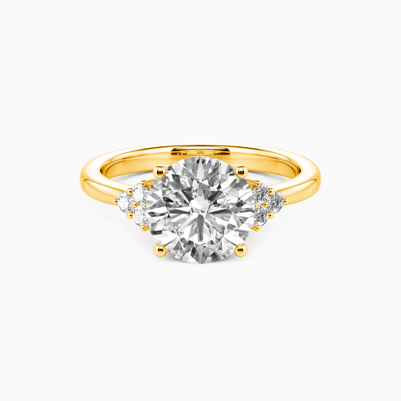 "Seal of Our Union" Round Cut Side Stone Engagement Ring