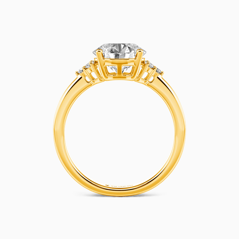 "Seal of Our Union" Round Cut Side Stone Engagement Ring