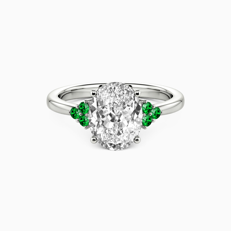 "Pledge of My Eternity" Oval Cut Side Stone Engagement Ring
