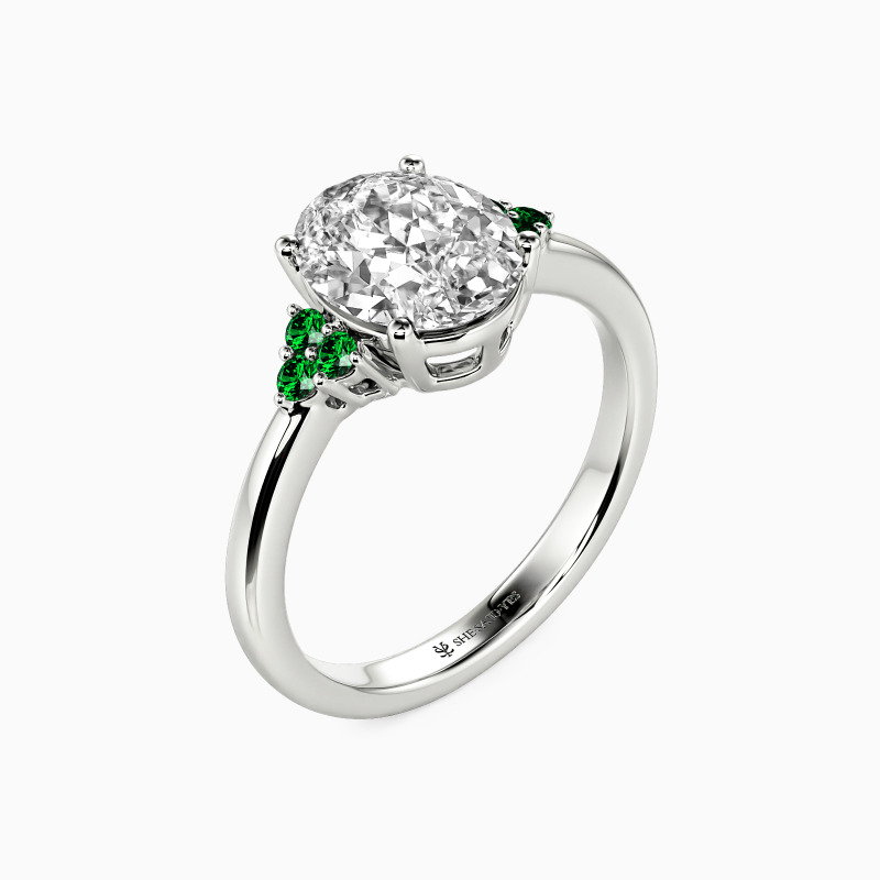 "Pledge of My Eternity" Oval Cut Side Stone Engagement Ring