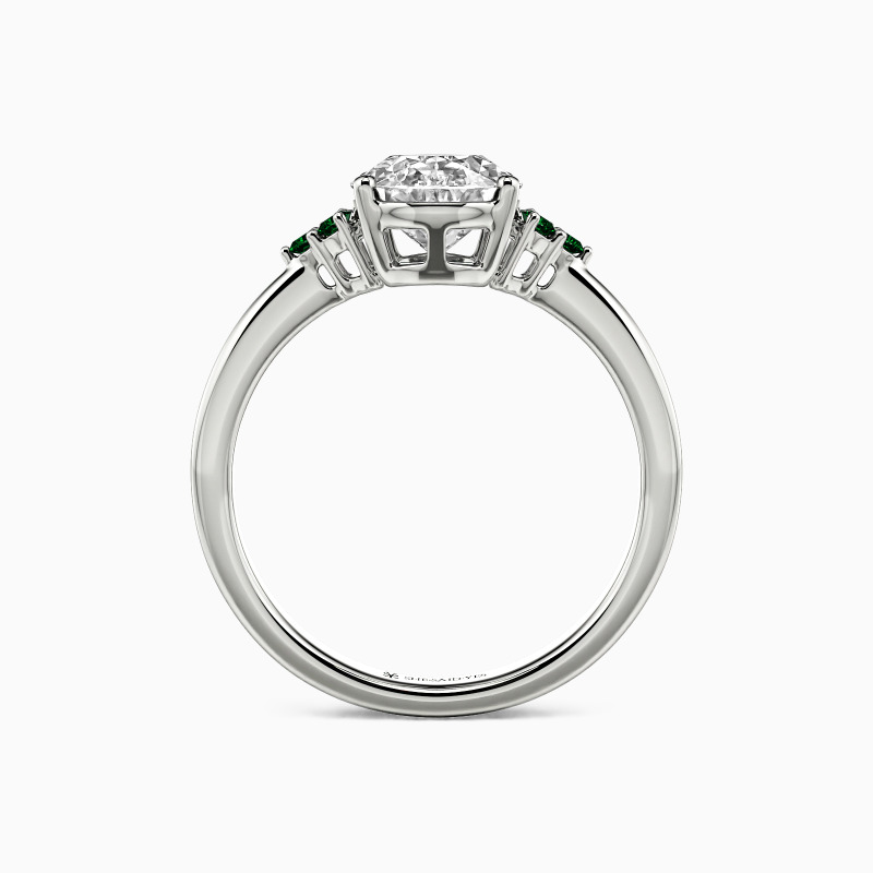 "Pledge of My Eternity" Oval Cut Side Stone Engagement Ring