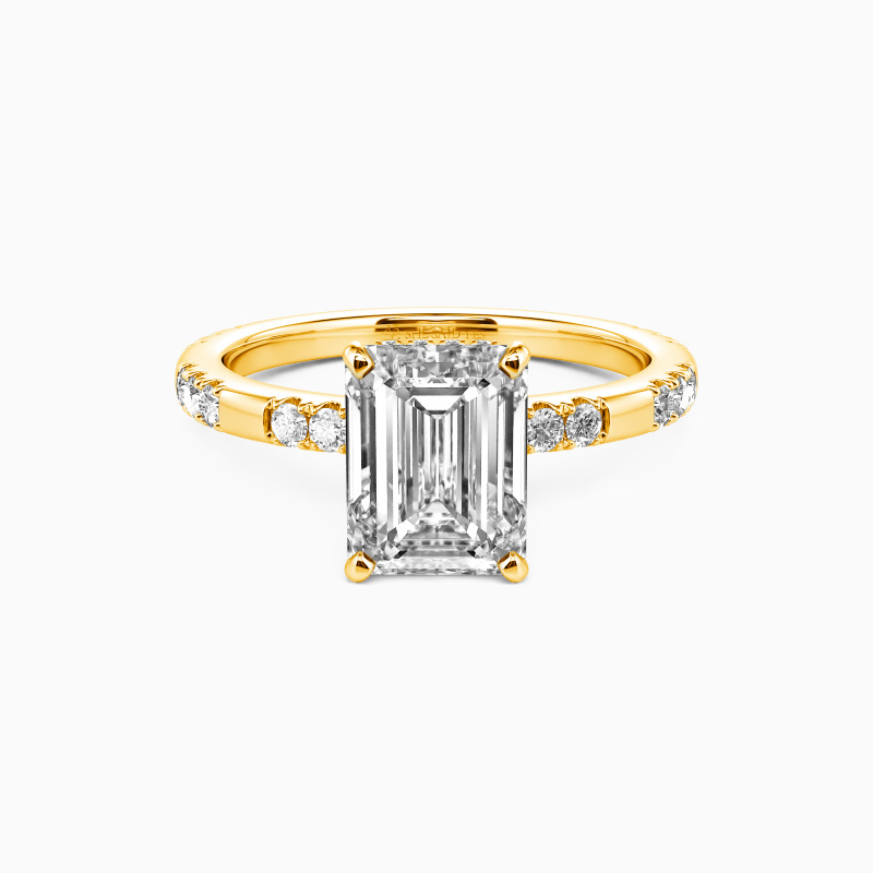 "Ever Close to My Heart" Emerald Cut Side Stone Engagement Ring