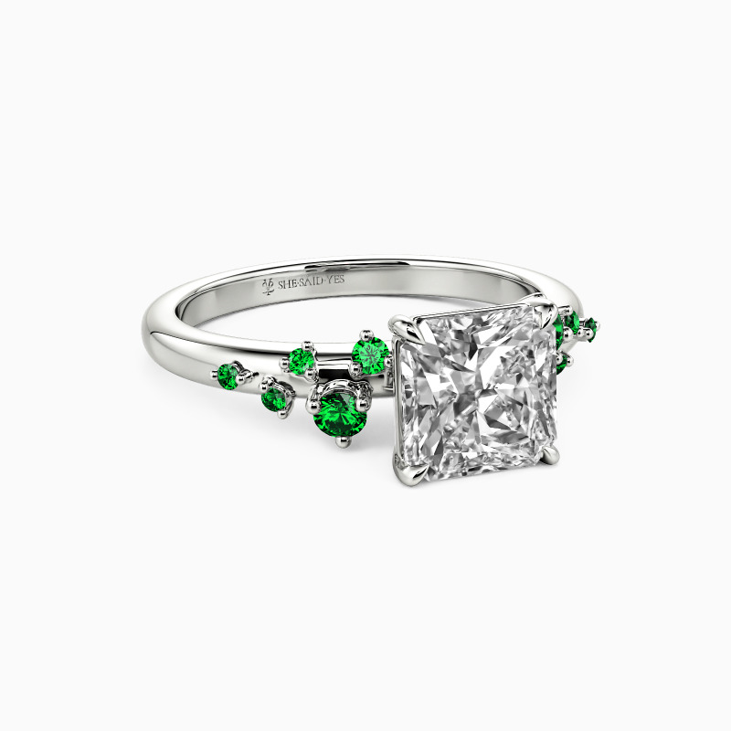 "Forever Yours Alone" Radiant Cut Side Stone Engagement Ring