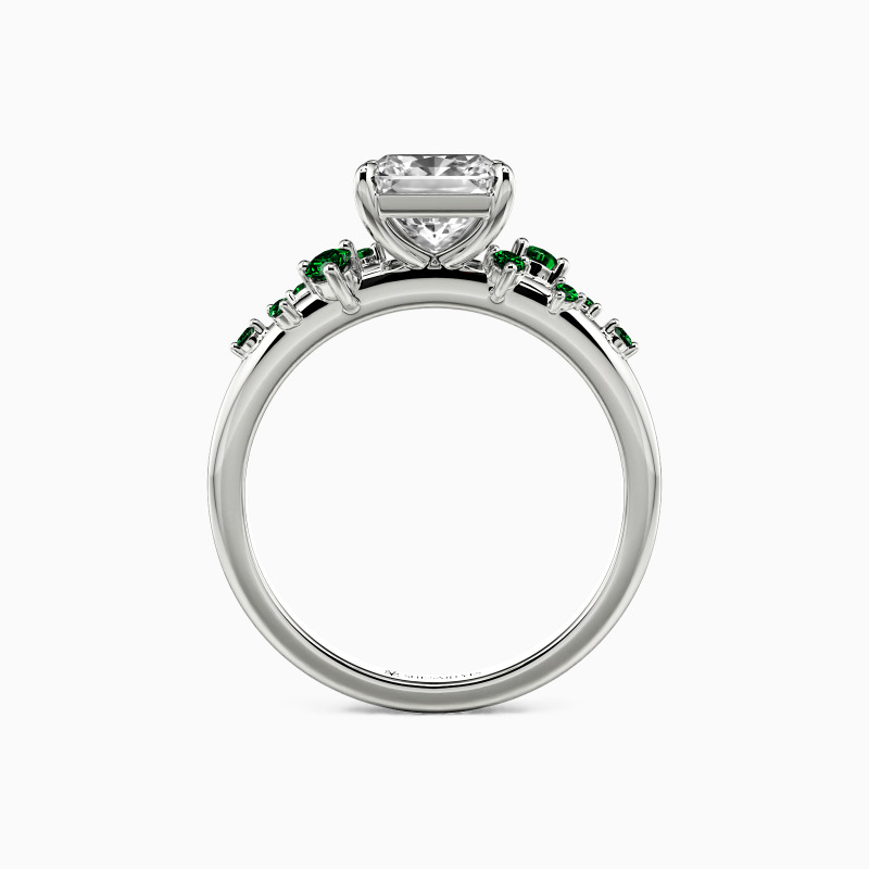 "Forever Yours Alone" Radiant Cut Side Stone Engagement Ring