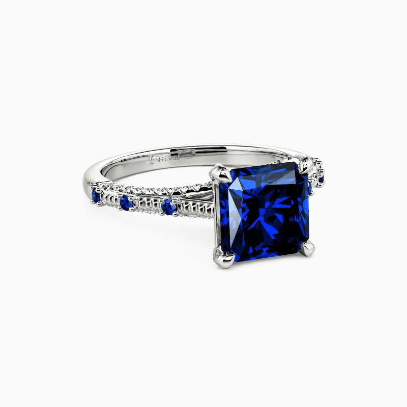 "Lifelong Love" Radiant Cut Side Stone Engagement Ring