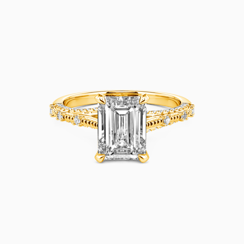 "I'll Be" Emerald Cut Side Stone Engagement Ring