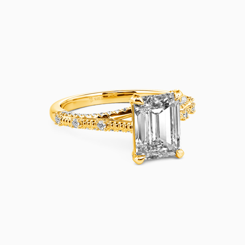 "I'll Be" Emerald Cut Side Stone Engagement Ring