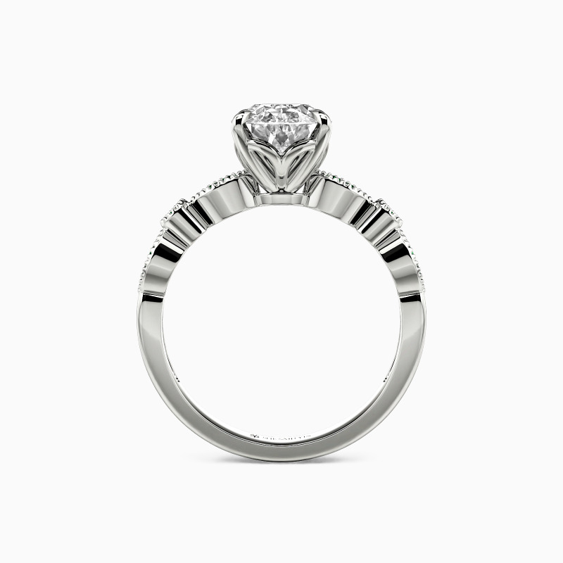 "I'll Be There" Oval Cut Side Stone Engagement Ring