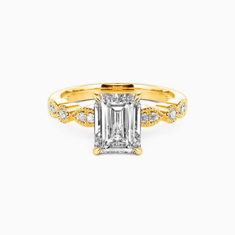 "You're Still the One" Emerald Cut Side Stone Engagement Ring