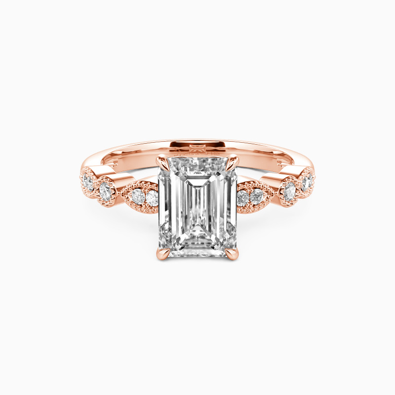 "You're Still the One" Emerald Cut Side Stone Engagement Ring