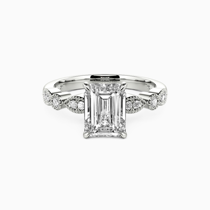 "You're Still the One" Emerald Cut Side Stone Engagement Ring