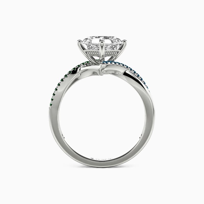 "Let It Be" Asscher Cut Side Stone Engagement Ring