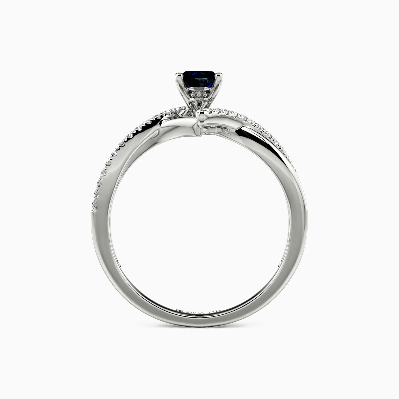 "Langsames Fallen" Verlobungsring 0,5 ct Birne mit Seitensteinen