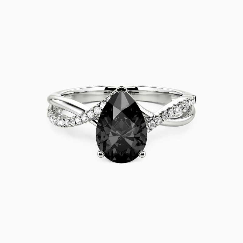 "Falling Slowly" 1.5ct Pear Cut Side Stone Engagement Ring