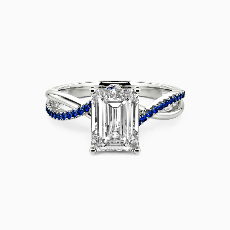 "All I Ask" Emerald Cut Side Stone Engagement Ring