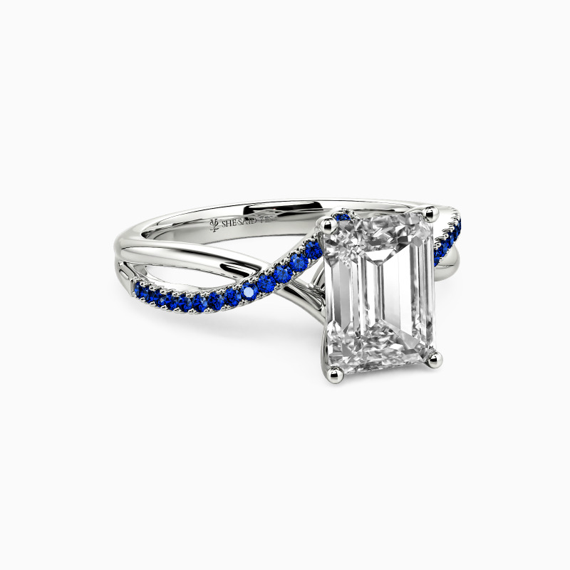 "All I Ask" Emerald Cut Side Stone Engagement Ring