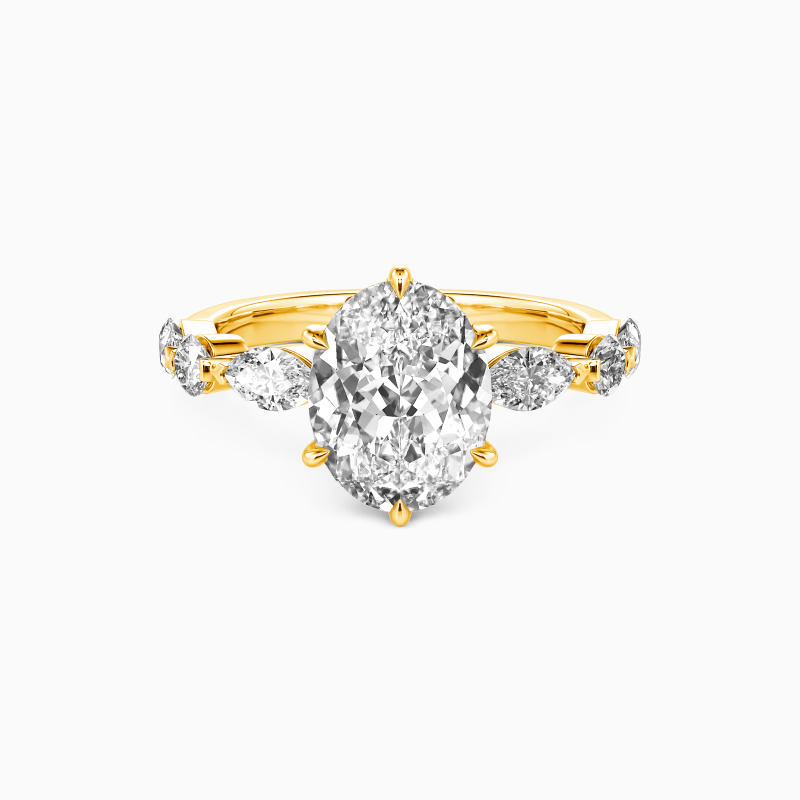 "Meant to Be" Oval Cut Side Stone Engagement Ring