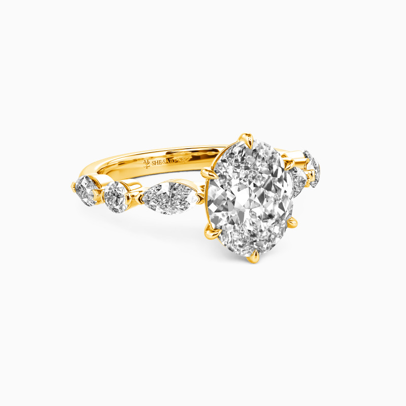"Meant to Be" Oval Cut Side Stone Engagement Ring