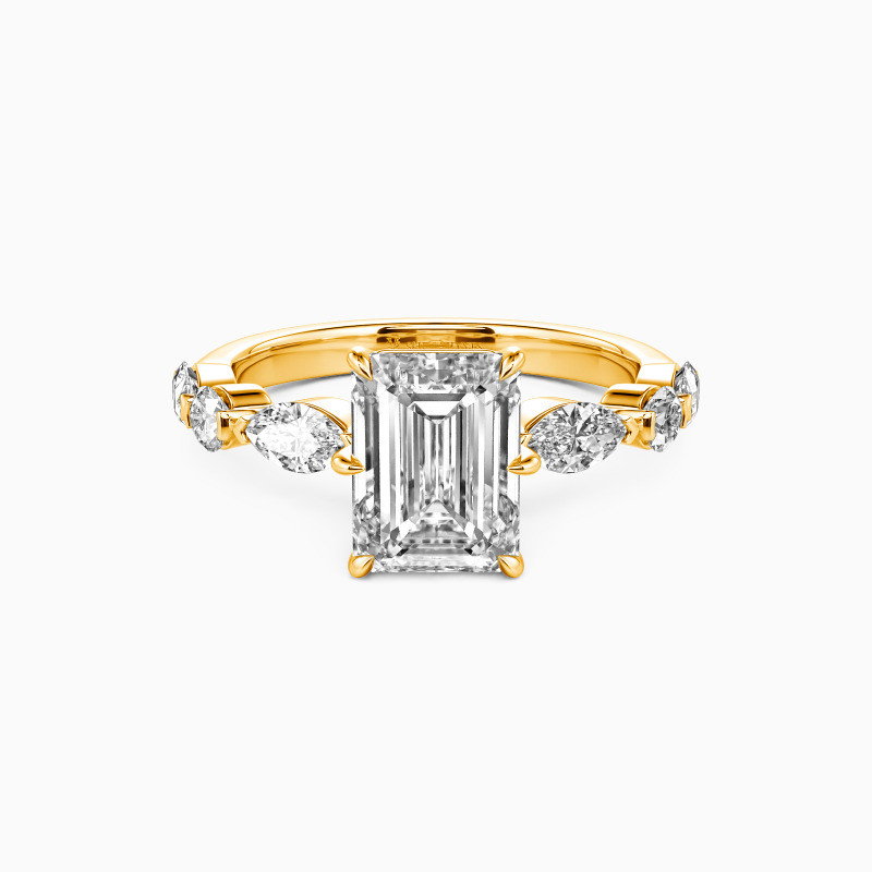 "Forever Now" Emerald Cut Side Stone Engagement Ring